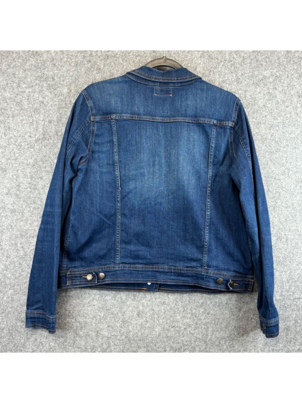 Wrangler Womens Large Denim Shirt Jacket Button-Up Blue Jean Stretch Western - Picture 5 of 6
